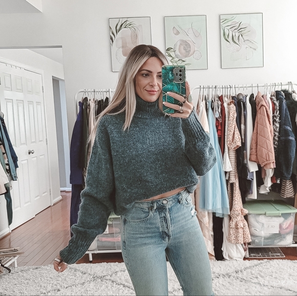 Zara Sweaters - Zara Blue turtleneck oversized Sweater NWT